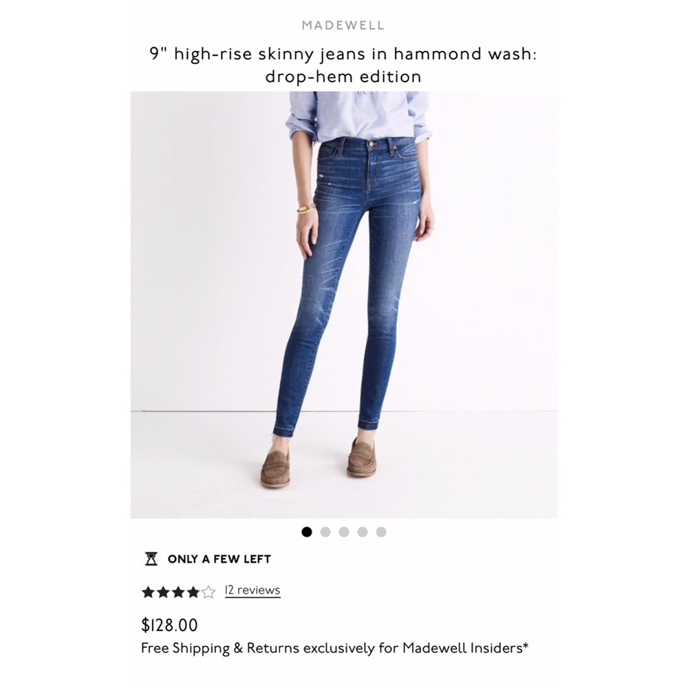 Madewell Frayed hem denim
